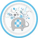 Unique BabyShower Bordjes Elephant Blue 18CM (8ST) Unique BabyShower Bordjes Elephant Blue 18CM (8ST)