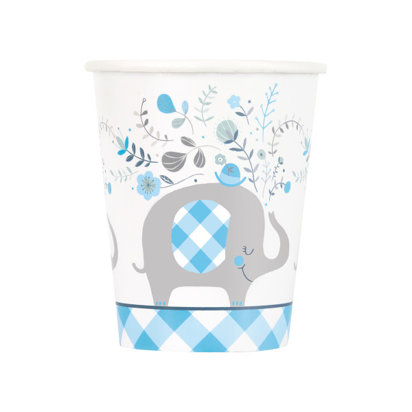 BabyShower Bekertjes Elephant Blue 270ML (8ST)