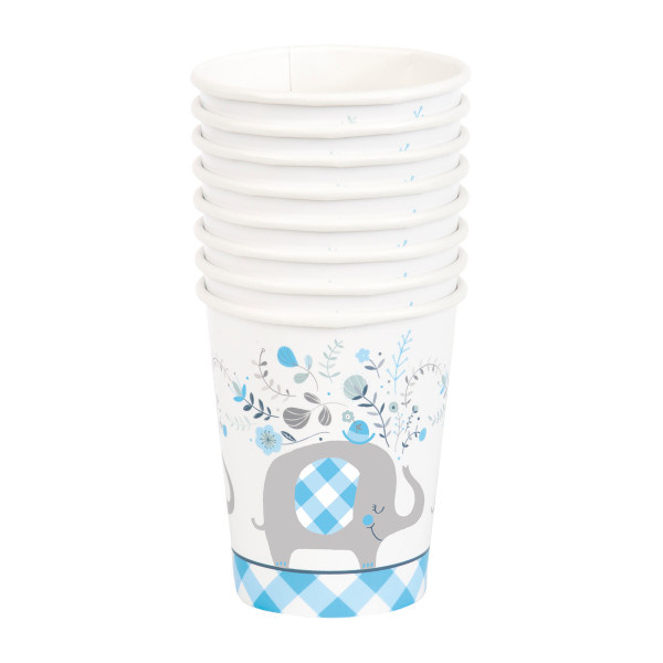 BabyShower Bekertjes Elephant Blue 270ML (8ST)