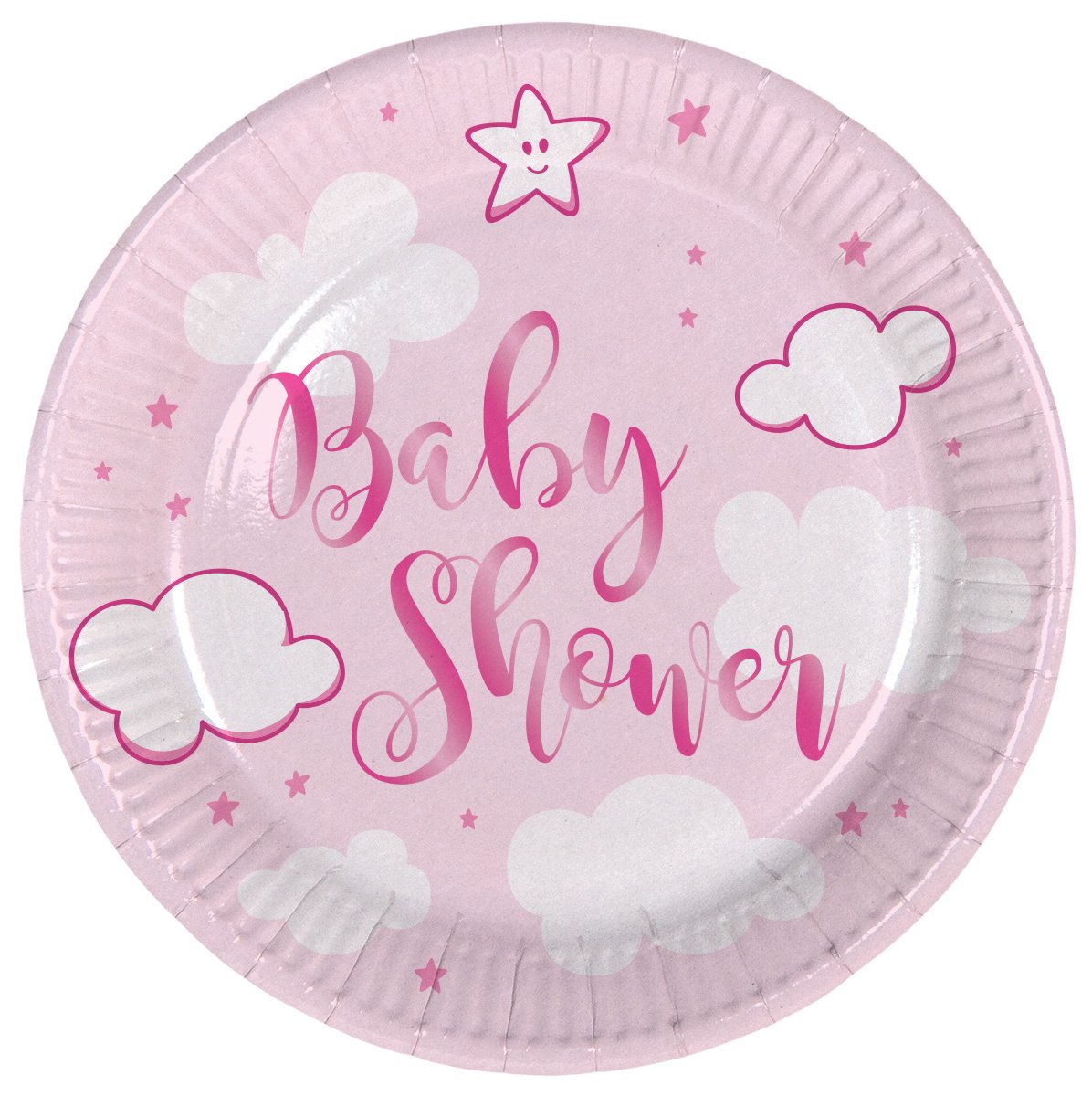 BabyShower Bordjes Roze 18CM (8ST)