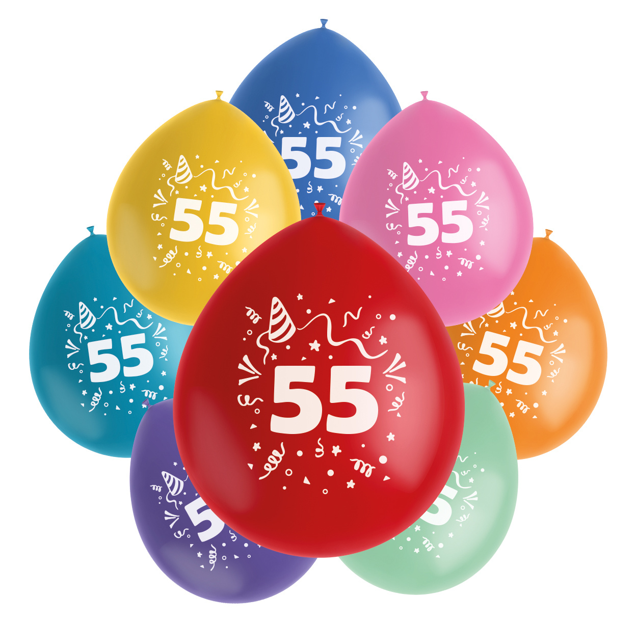 Ballonnen Color Pop 55 Jaar 23CM (8ST)