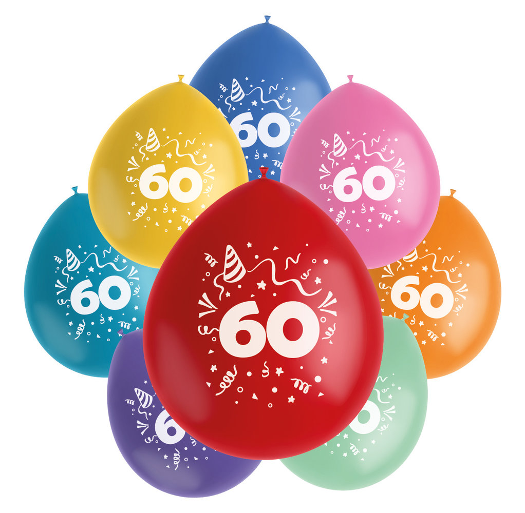 Kikker Vaag Bloemlezing Ballonnen Color Pop 60 Jaar 23CM (8ST) - Partylove.nl