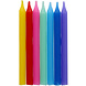 Folat Taart Kaarsjes Color Pop 6CM 24ST + Kaarsenhouders Folat Taart Kaarsjes Color Pop 6CM 24ST + Kaarsenhouders