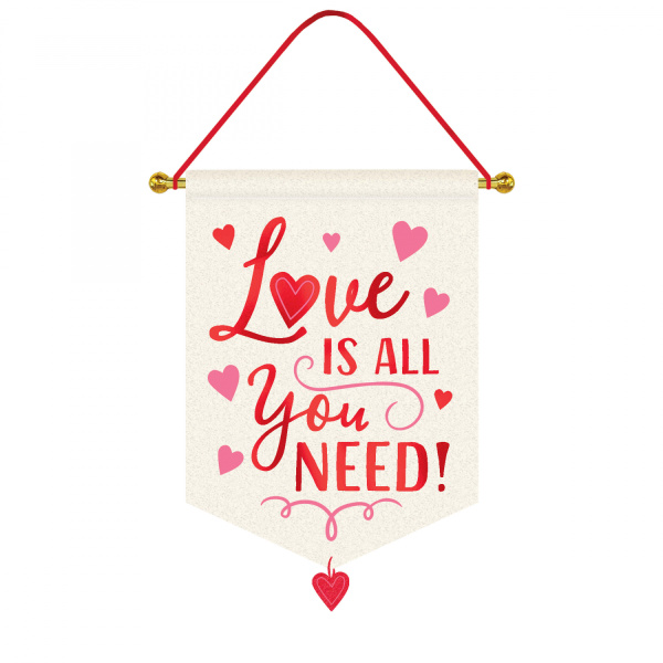 Hangdecoratie All You Need is Love Katoen 27.9cm x 38.1cm