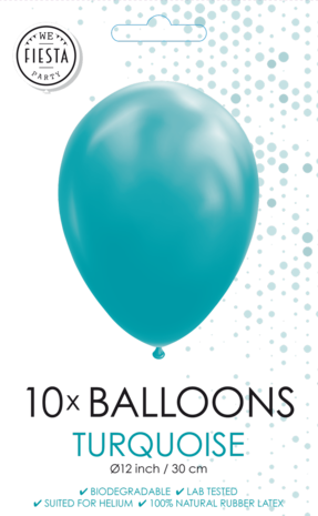 accumuleren Staan voor Resistent Ballonnen Turquoise 30CM (10ST) • Ballonnen • Helium & Lucht - Partylove.nl