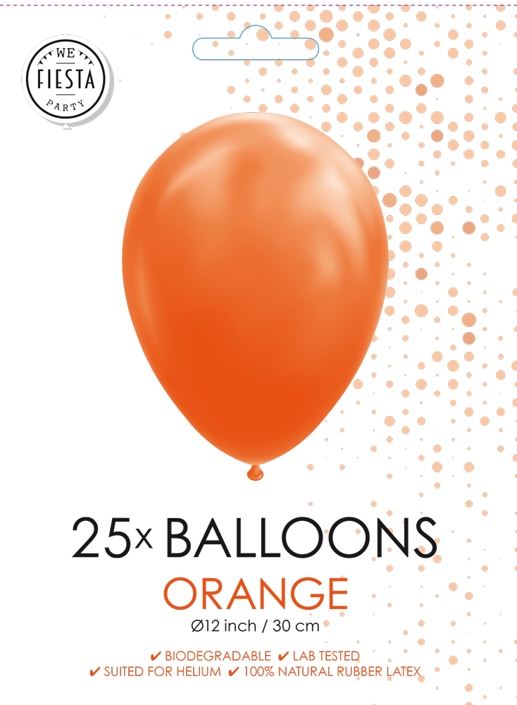 Ballonnen Oranje 30CM (25 Stuks)