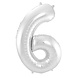 Party Factory NL XL Folieballon Cijfer 6 Zilver (92CM) Party Factory NL XL Folieballon Cijfer 6 Zilver (92CM)