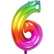 Folat Folieballon Cijfer 6 Regenboog (81CM) Folat Folieballon Cijfer 6 Regenboog (81CM)