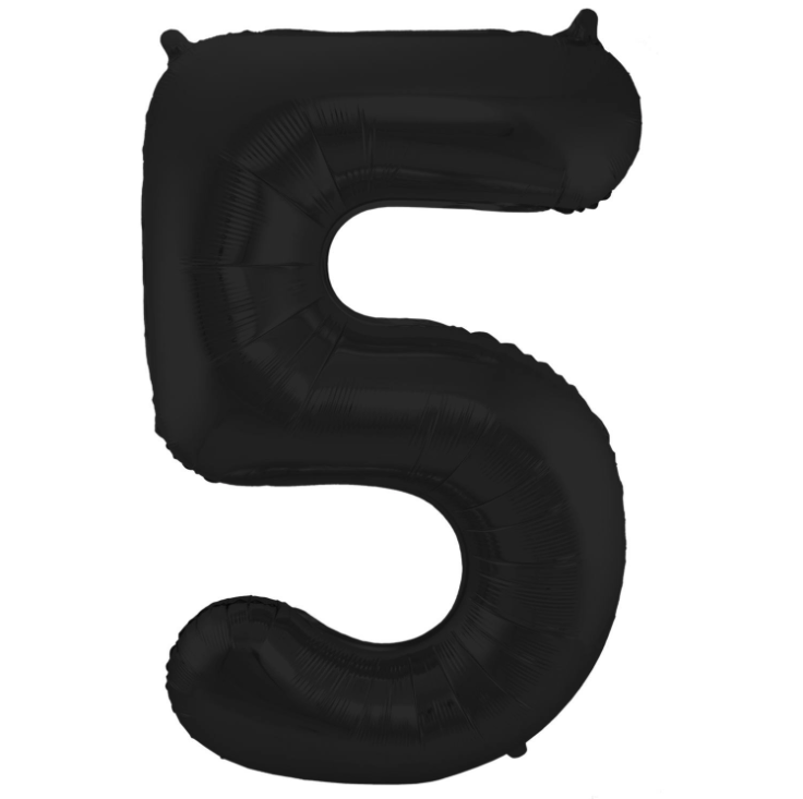 XL Folieballon Cijfer 5 Zwart (86CM)