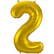Folat XL Folieballon Cijfer 2 Goud (92CM) Folat XL Folieballon Cijfer 2 Goud (92CM)