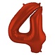 Folat XL Folieballon Cijfer 4 Rood (86CM) Folat XL Folieballon Cijfer 4 Rood (86CM)