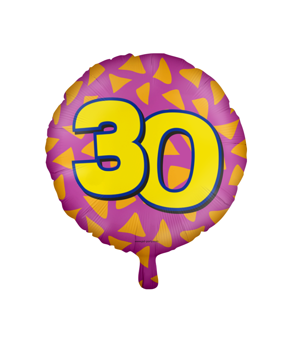 Folieballon 30 Jaar Happy Colors 46CM