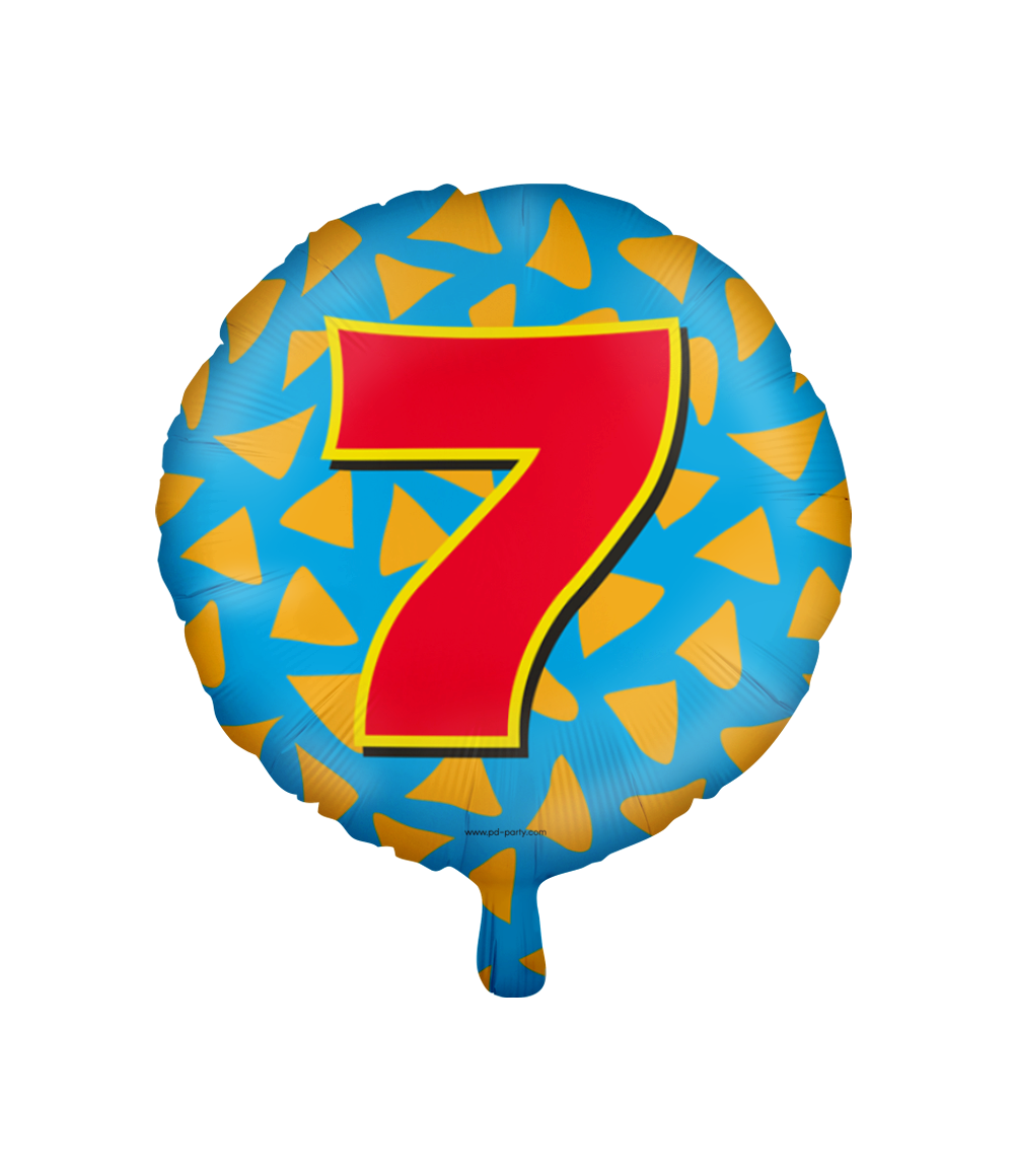 Folieballon 7 Jaar Happy Colors 46CM