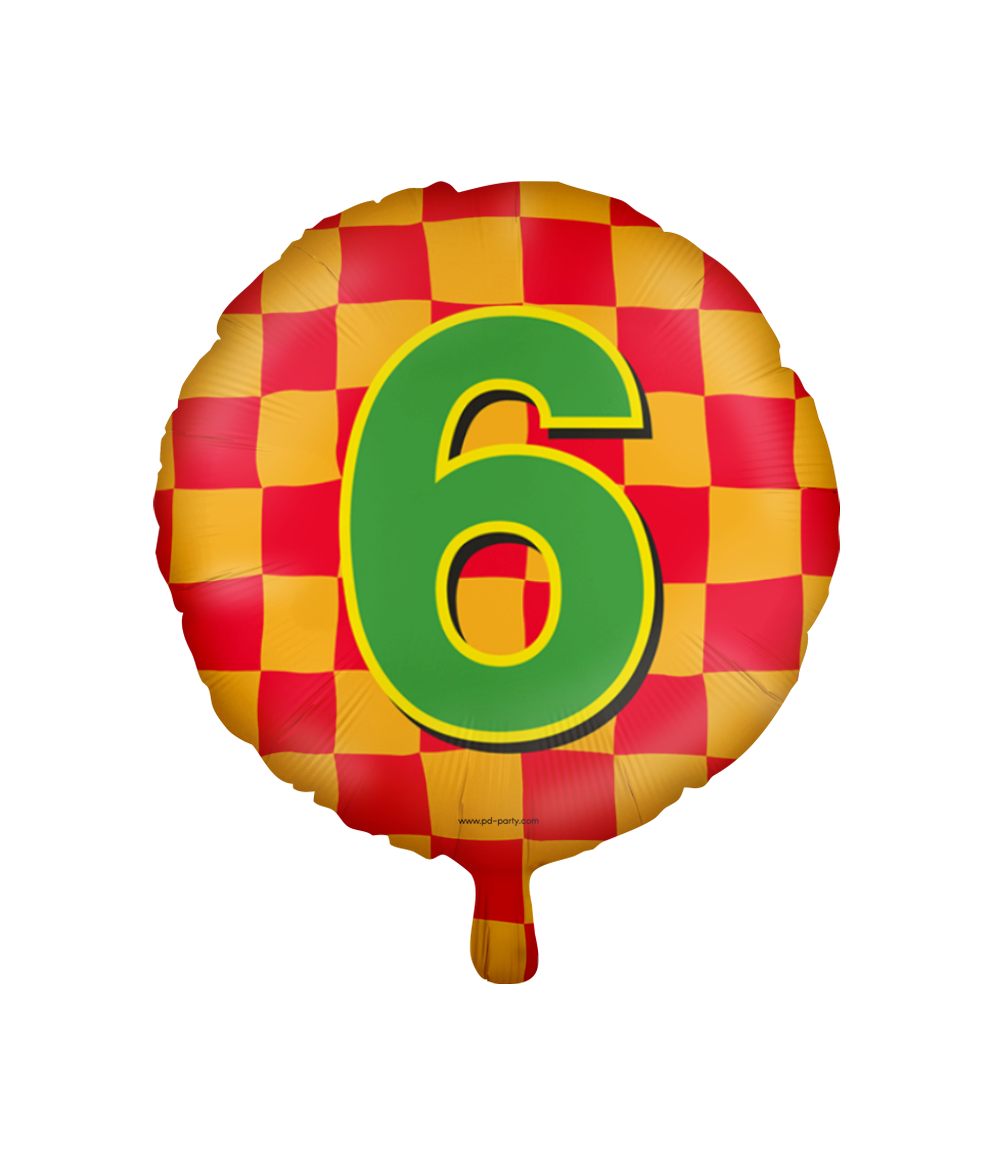 Folieballon 6 Jaar Happy Colors 46CM