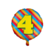 Paperdreams Folieballon 4 Jaar Happy Colors 46CM Paperdreams Folieballon 4 Jaar Happy Colors 46CM
