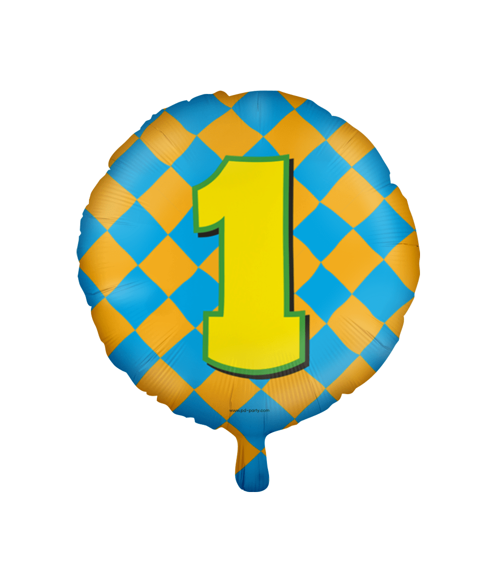 Folieballon 1 Jaar Happy Colors 46CM