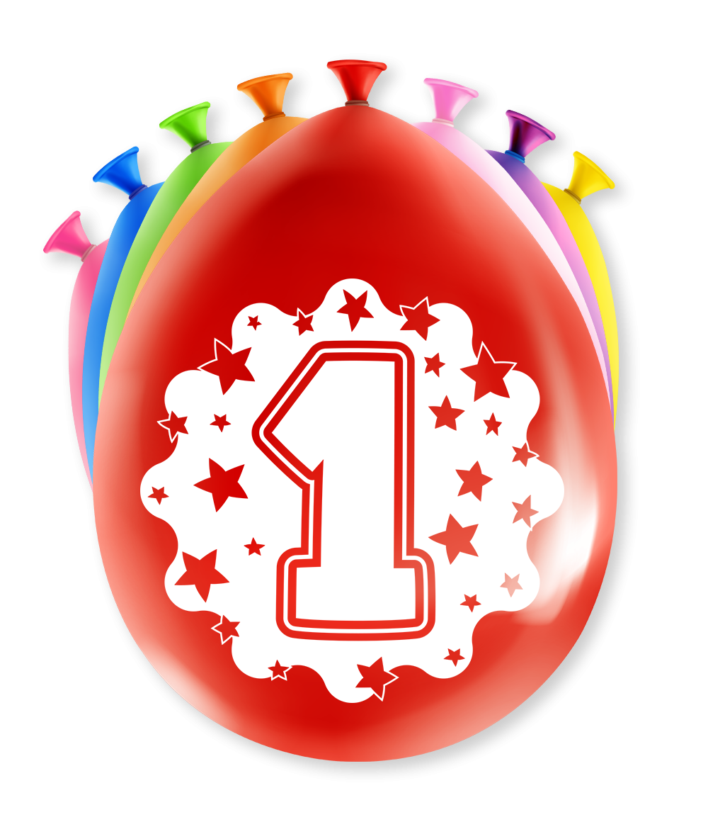 Ballonnen 1 Jaar Party 30CM (8ST)