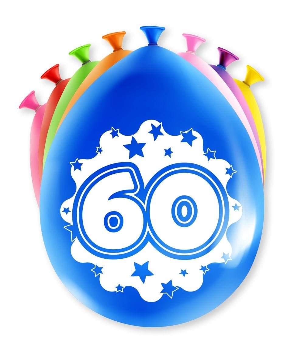 Ballonnen 60 Jaar Party 30CM (8ST)