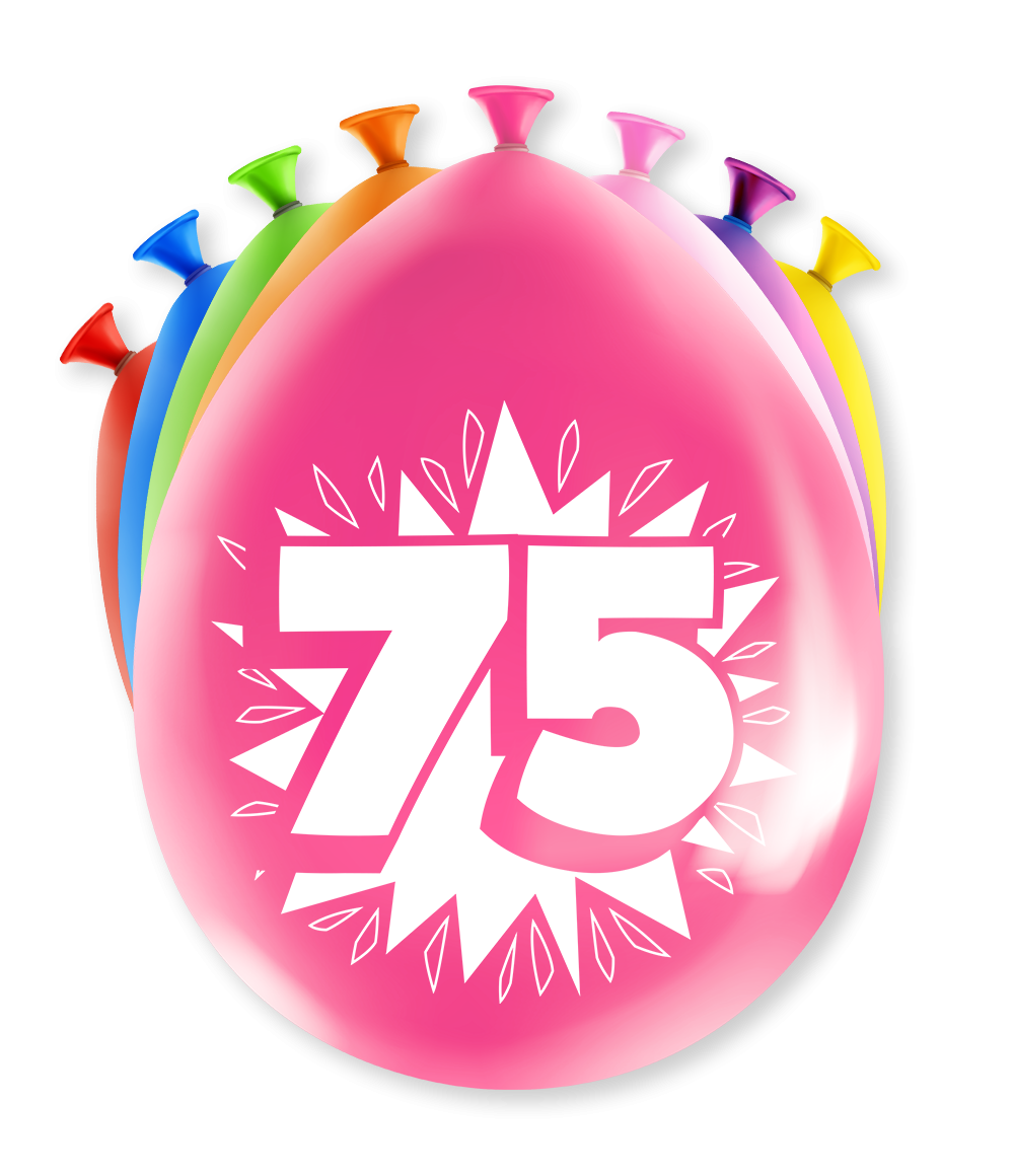 Ballonnen 75 Jaar Party 30CM (8ST)