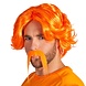 Boland Pruik Chuck Oranje met Snor Boland Pruik Chuck Oranje met Snor