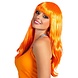Boland Pruik Chique Lang Haar Oranje Boland Pruik Chique Lang Haar Oranje