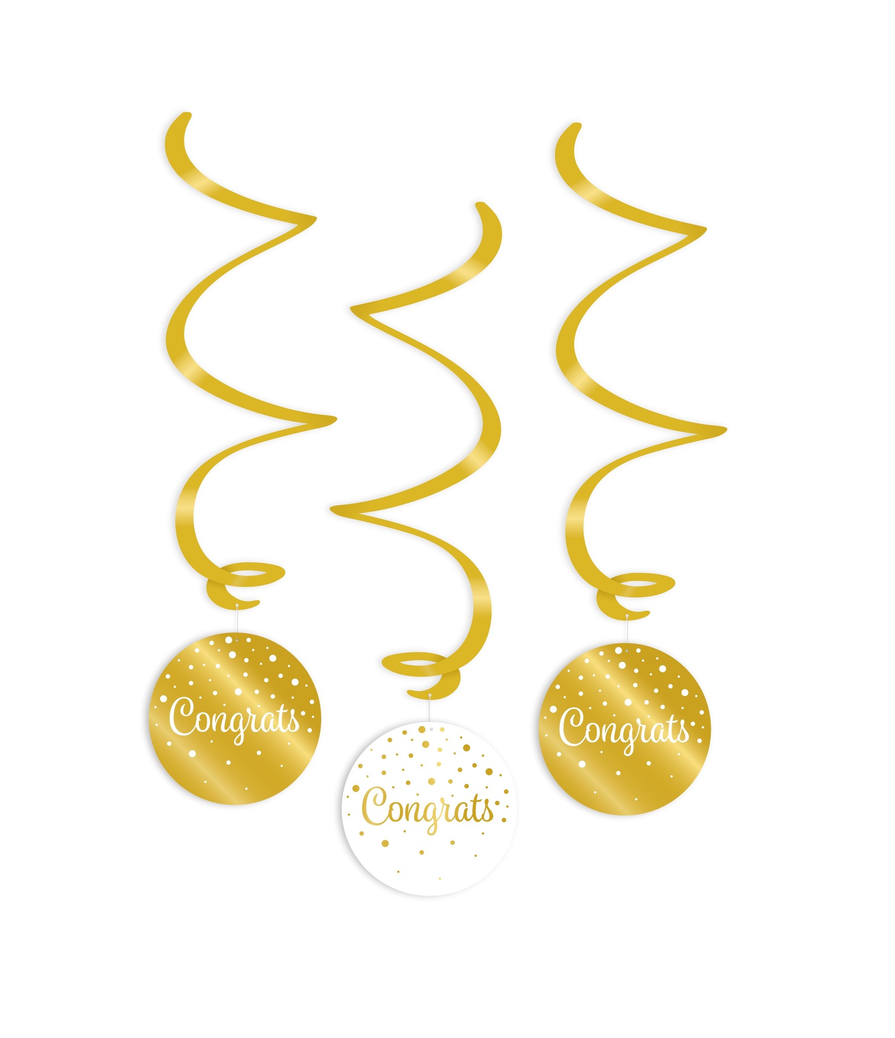 Hangdecoratie Congrats Wit | Goud 3ST