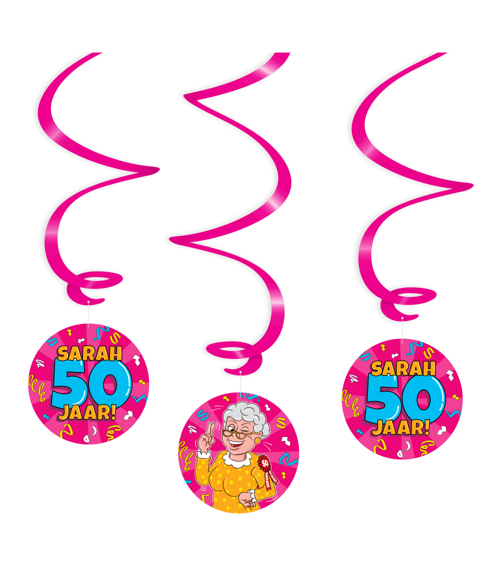 Hangdecoratie 50 Jaar Sarah 3ST