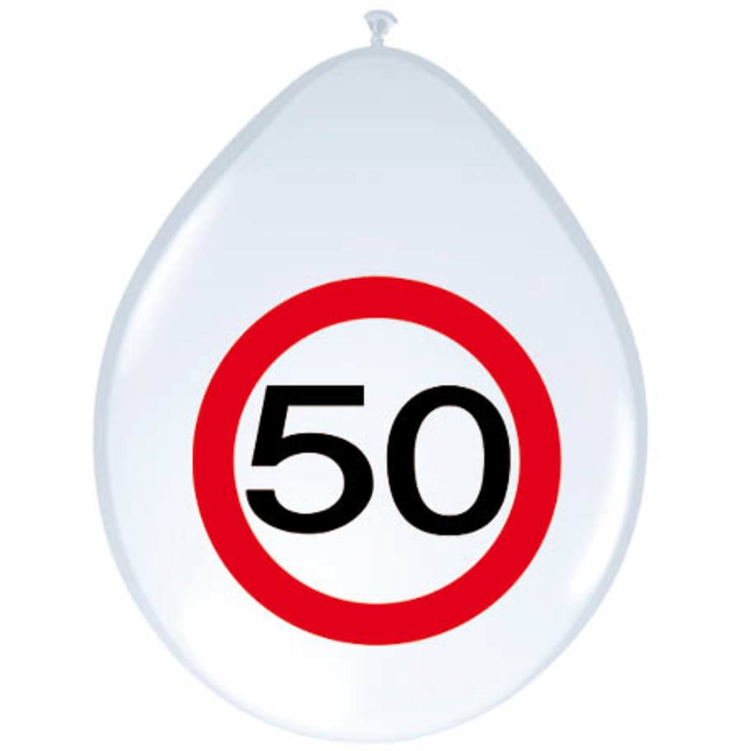 Ballonnen 50 Jaar Verkeersbord 30CM (8ST)