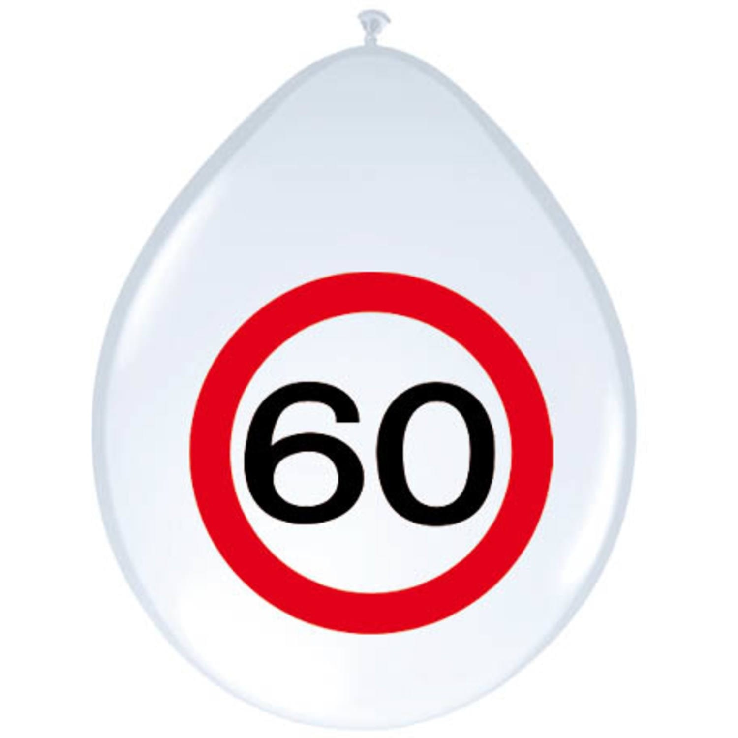 Ballonnen 60 Jaar Verkeersbord 30CM (8ST)
