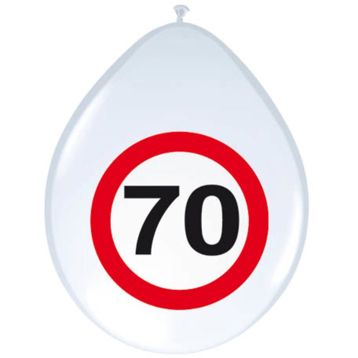 Ballonnen 70 Jaar Verkeersbord ⌀30CM (8ST)