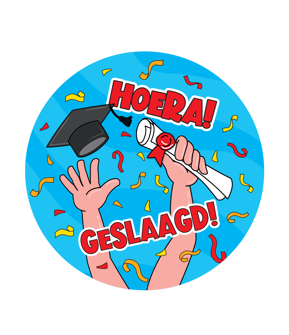 Bierviltjes Hoera Geslaagd Cartoon 6ST