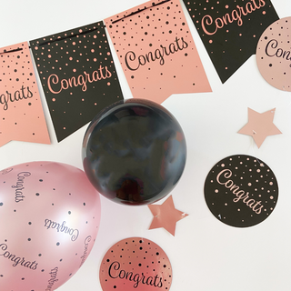 Congrats Versiering Zwart & Roze