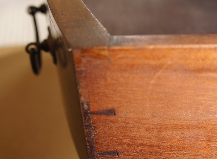 Oval writing table with drawer and leather - on wheels - UK - Ca 1910