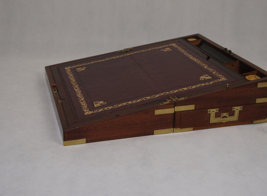 Victorian travel writing desk in mahogany