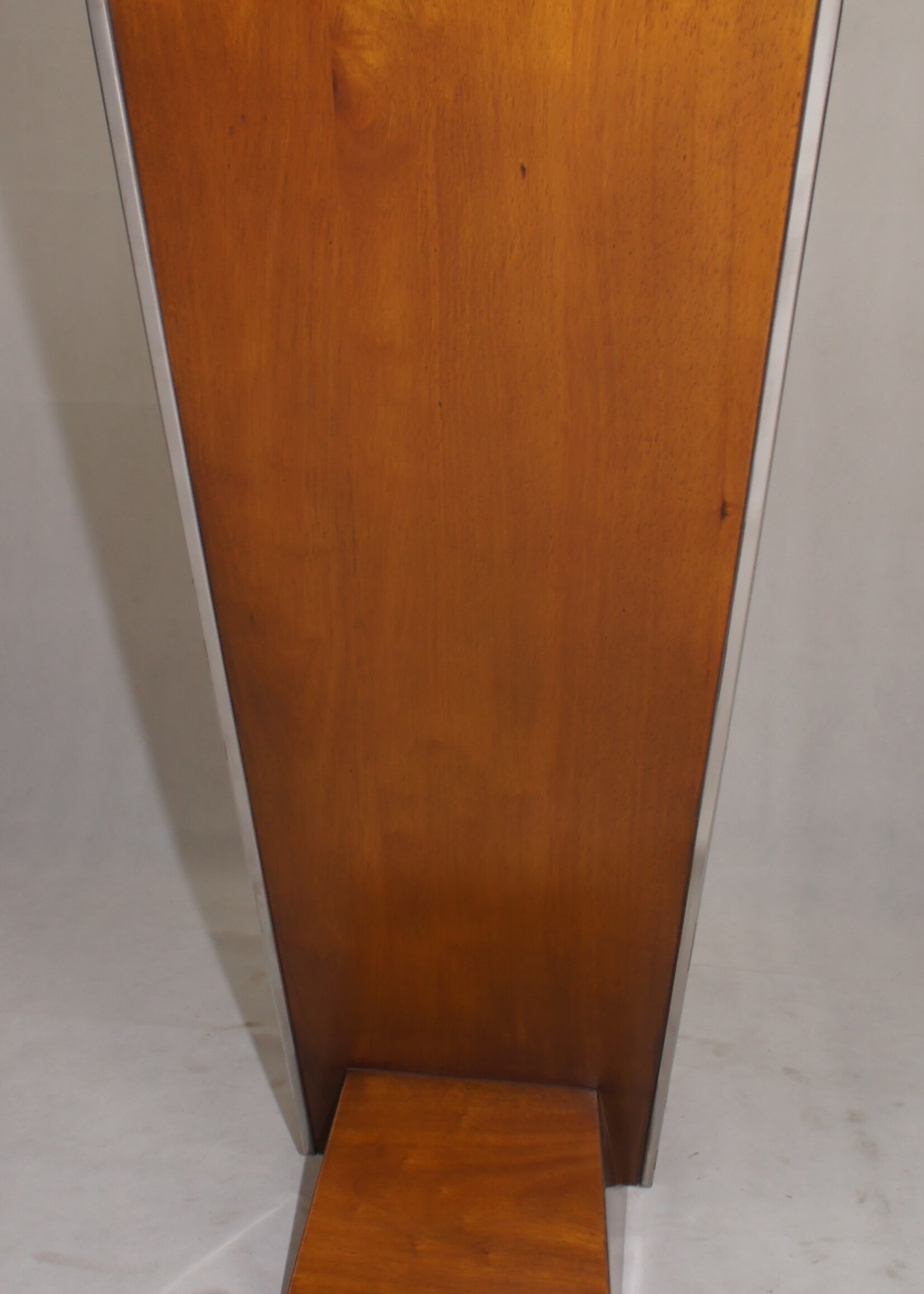 Elegant wall table with 2 drawers in wood and chrome