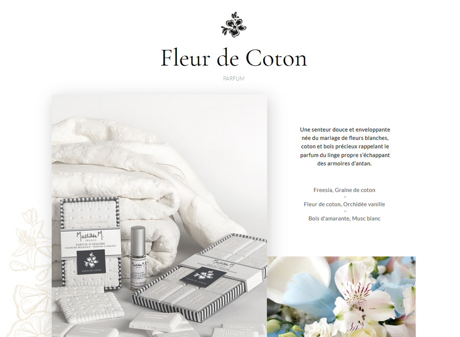 "Mathilde M" scented sachet - Fleur de coton