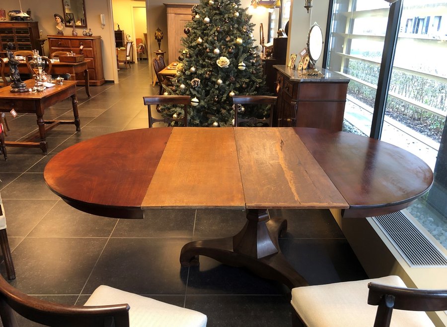 Round Dutch table - Oak, Mahogany - Ca. 1840