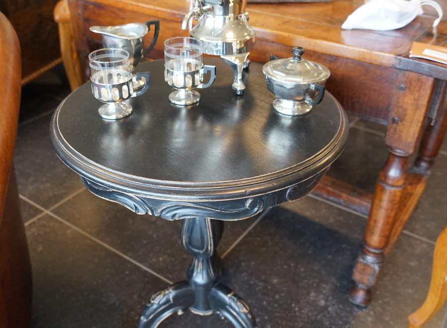 Black patinated side table