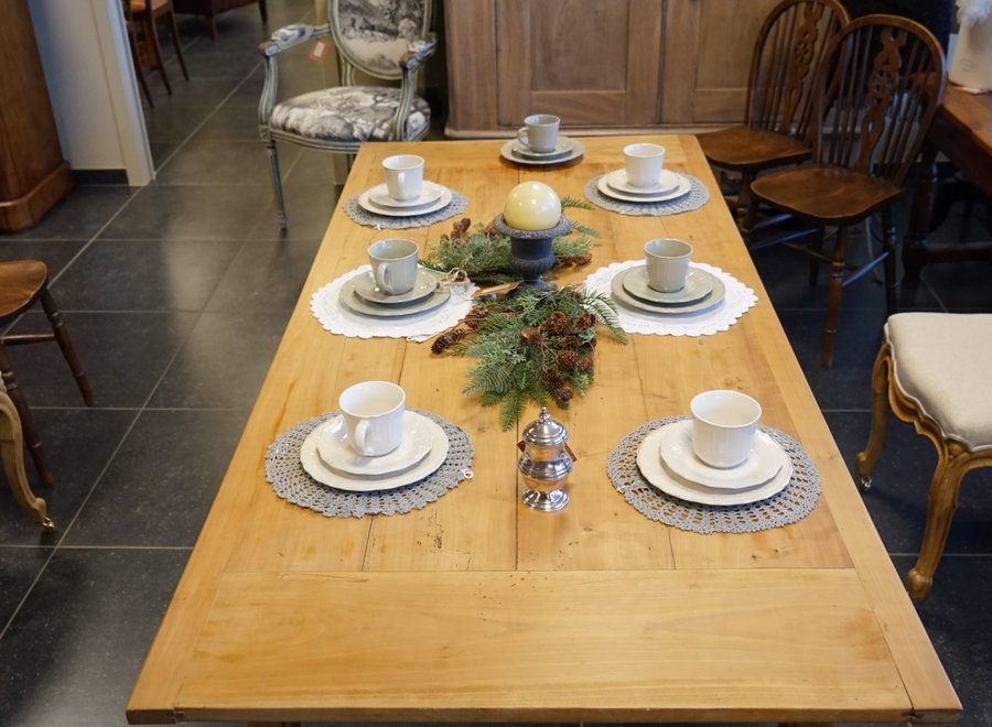 Long table of wild cherry from France from the 19th century