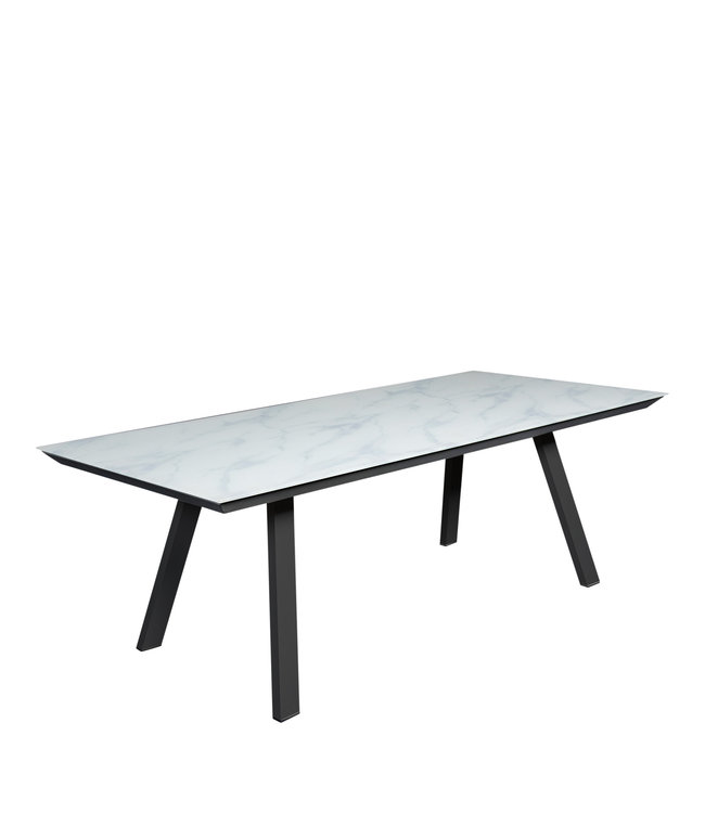 Beach7 Carrara  eettafel aluminium - glas