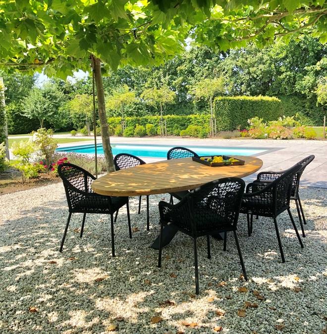Ronde en ovale tuintafel