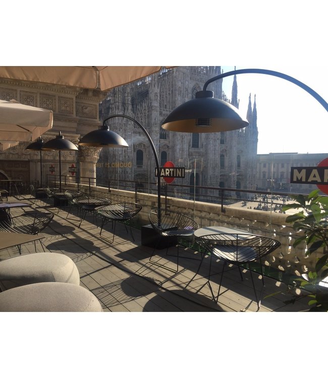 Heatsail Dome elektrische  terras verwarming met verlichting en afstandsbediening.