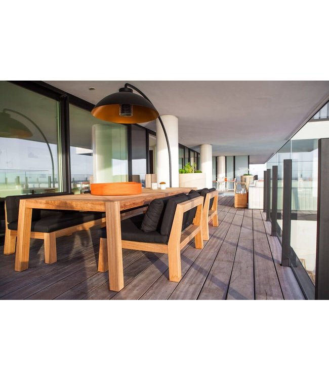 Heatsail Dome elektrische  terras verwarming met verlichting en afstandsbediening.