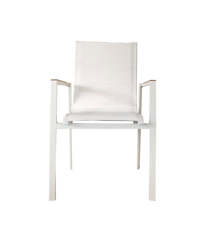 Beach7 Luca  stapelbare tuinstoel met teakhouten armleuning