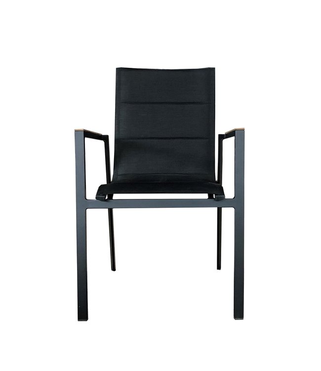 Beach7 Luca  stapelbare tuinstoel met teakhouten armleuning