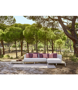 Mauroo 2-delige Loungeset Wit 185x375 cm Aluminium-Teak