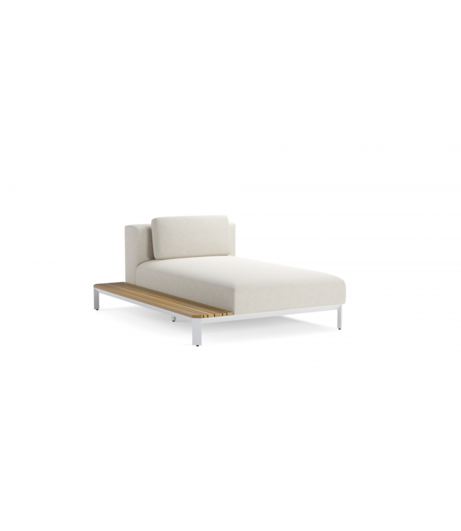 Mauroo 2-delige Loungeset Wit 185x375 cm Aluminium-Teak