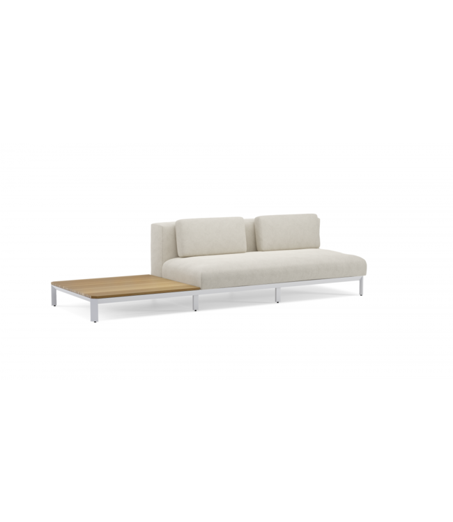 Jardinico Mauroo 4-delige Loungeset Wit 185x535cm Aluminium-Teak