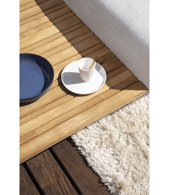 Jardinico Mauroo 4-delige Loungeset Wit 185x535cm Aluminium-Teak