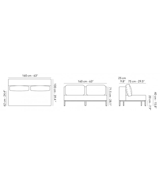 Jardinico Mauroo 4-delige Loungeset Wit 185x535cm Aluminium-Teak
